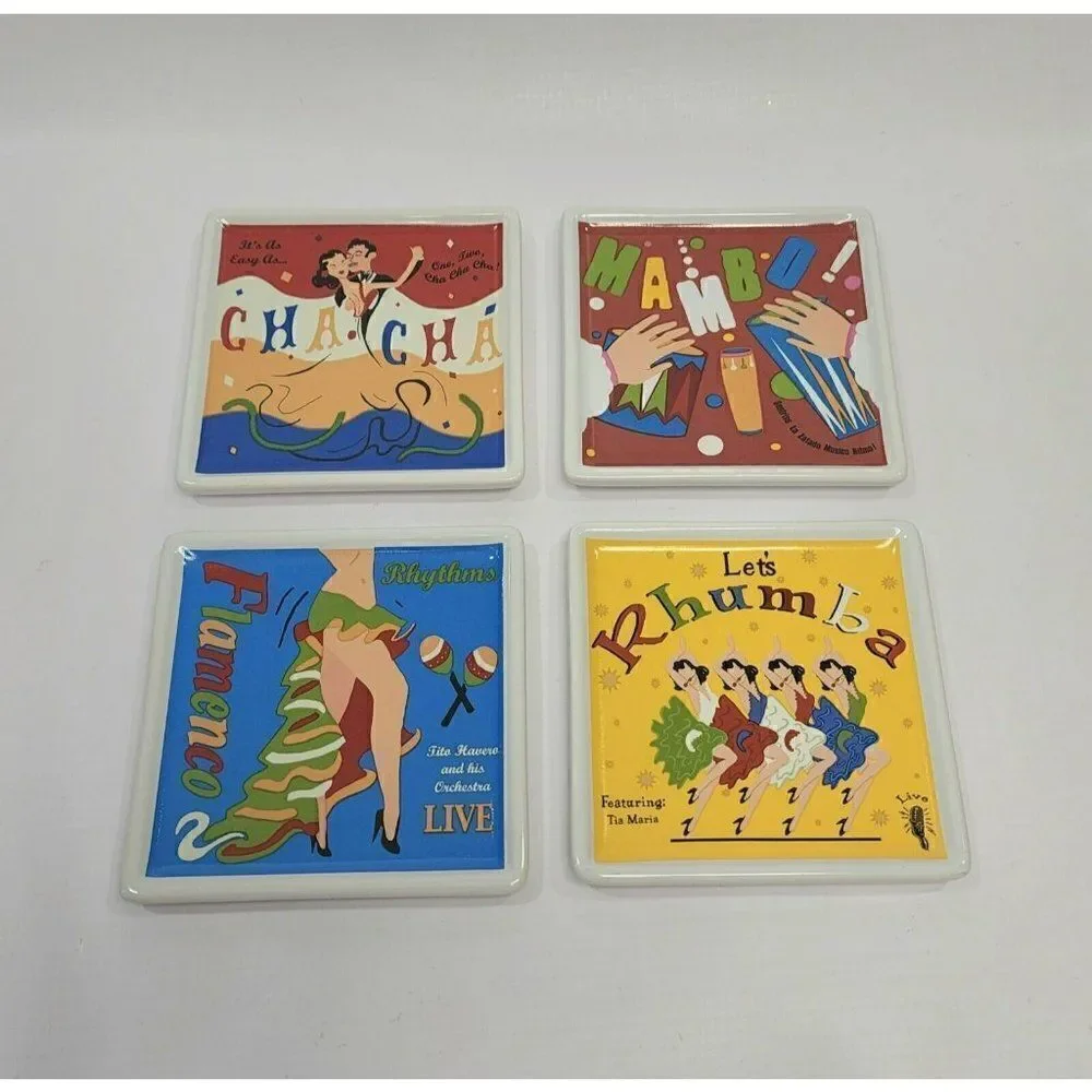 4 Pottery Barn Ceramic Coasters‎ 